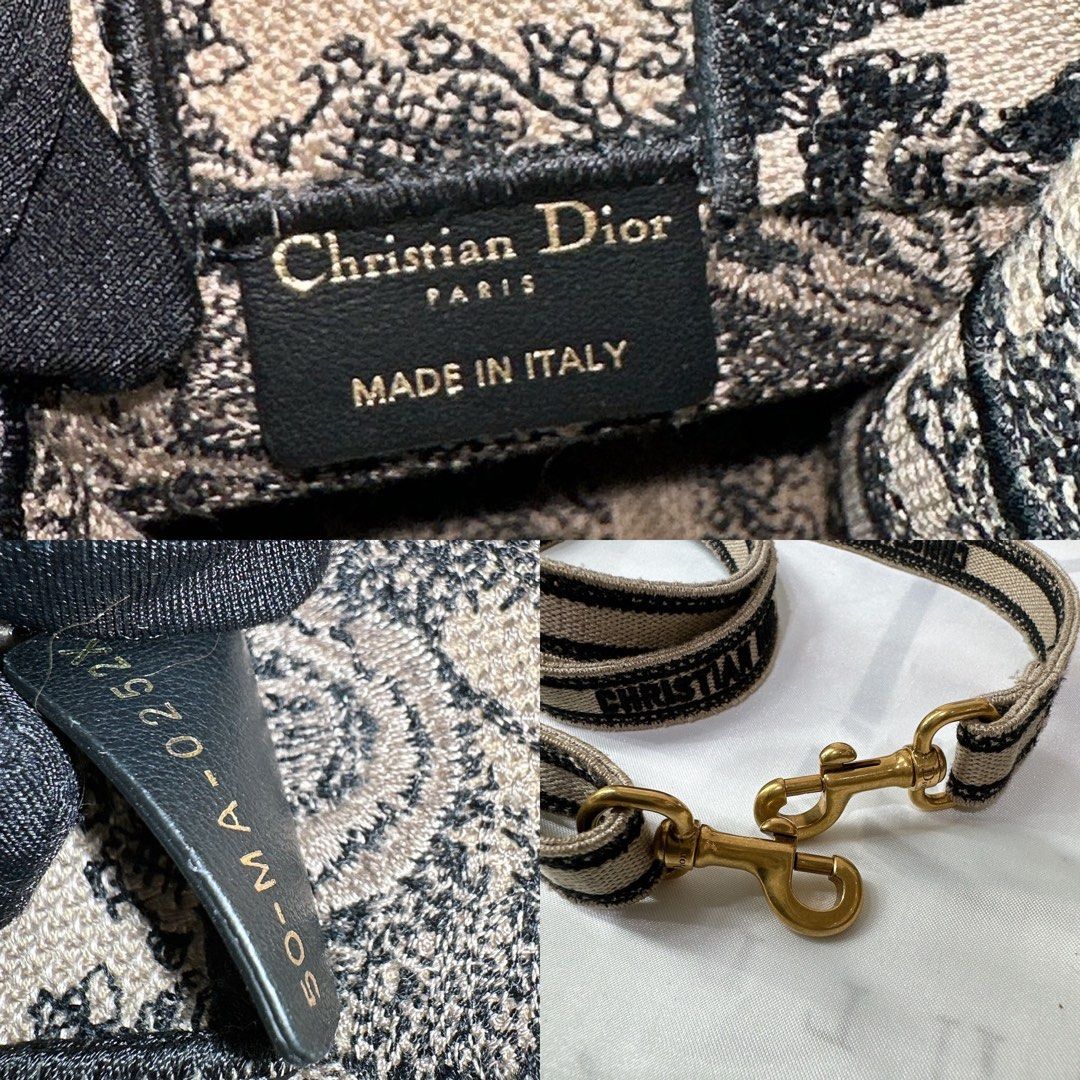 Mini Dior Book Tote Phone Bag In Hazelnut Toile de Jouy Embroidery