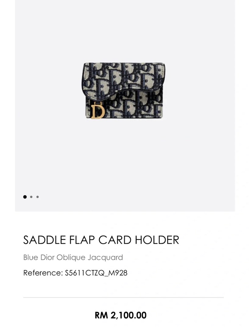 Dior Saddle Flap Card Holder, Women's Fashion, Bags & Wallets, Wallets & Card holders on Carousell
