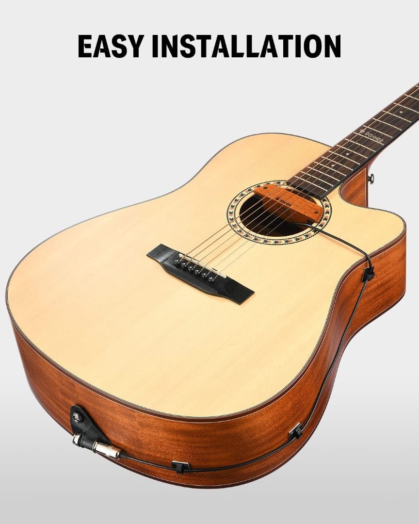 Donner Acoustic Guitar Pickup, DSS6 Guitar Pickups Passive Mahogany