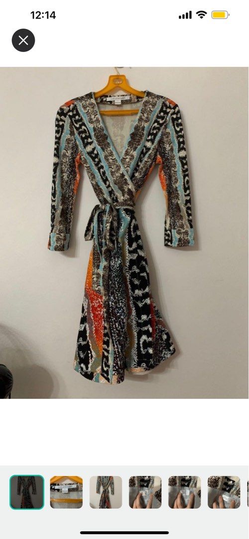 DVF Amelia Snakeskin Wrap Dress Women s Fashion Dresses Sets
