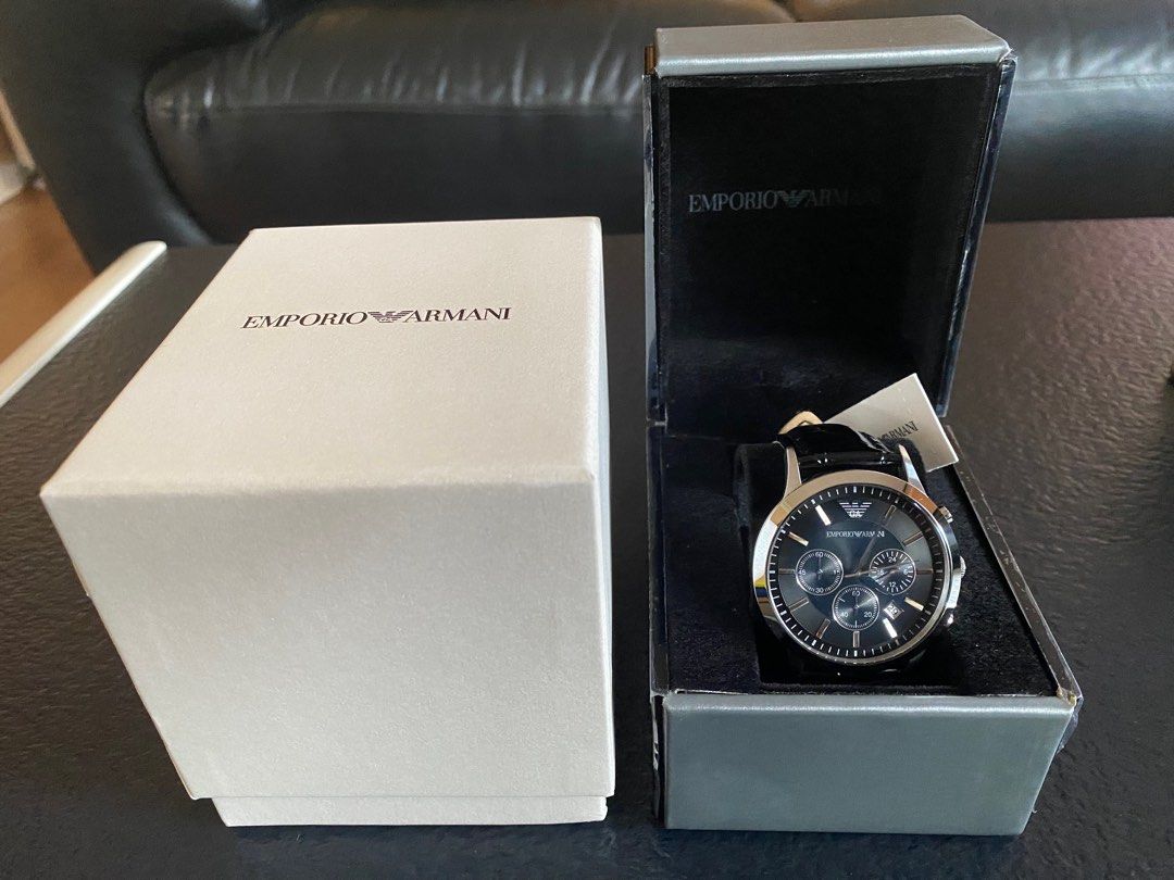 ✨ BIG EASTER SALE ✨ Emporio Armani Black and Silver Men's Watch AR2447,  Men's Fashion, Watches & Accessories, Watches on Carousell