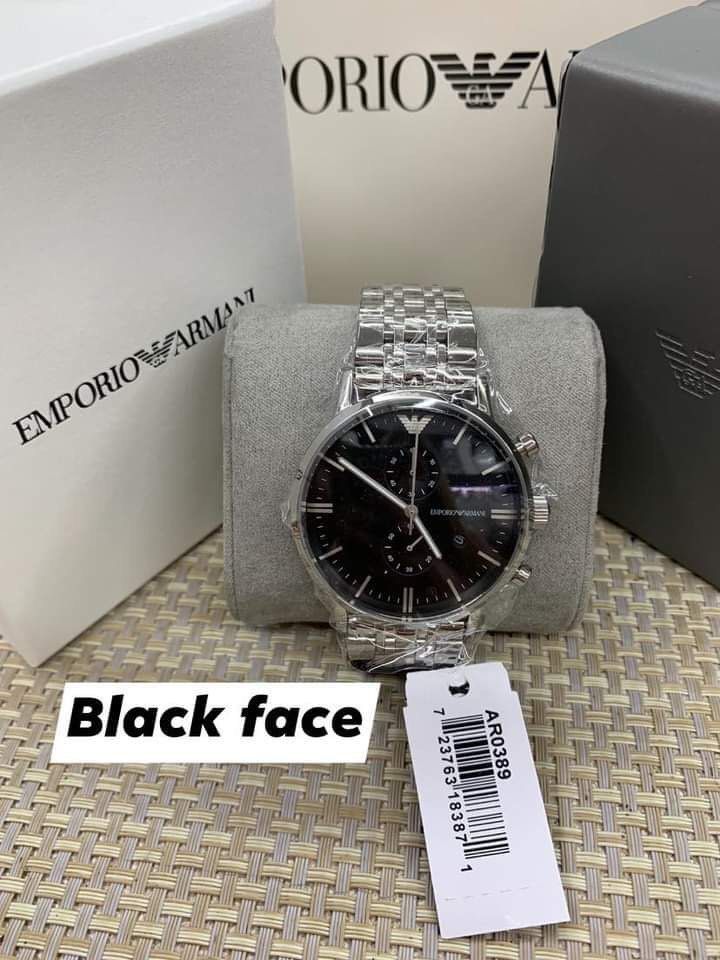 Armani black outlet face watch