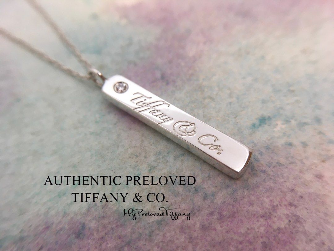 Tiffany silver on sale bar necklace
