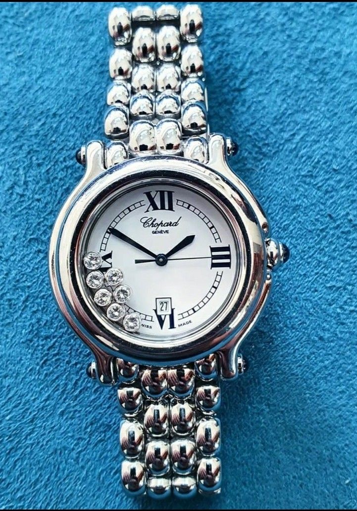 Fast Sale, Chopard Happy Sport Diamond W Moving Diamonds Boys, 32 mm,  Quartz, Watch and replacement box, •Nett, •Exclude ongkir 💕