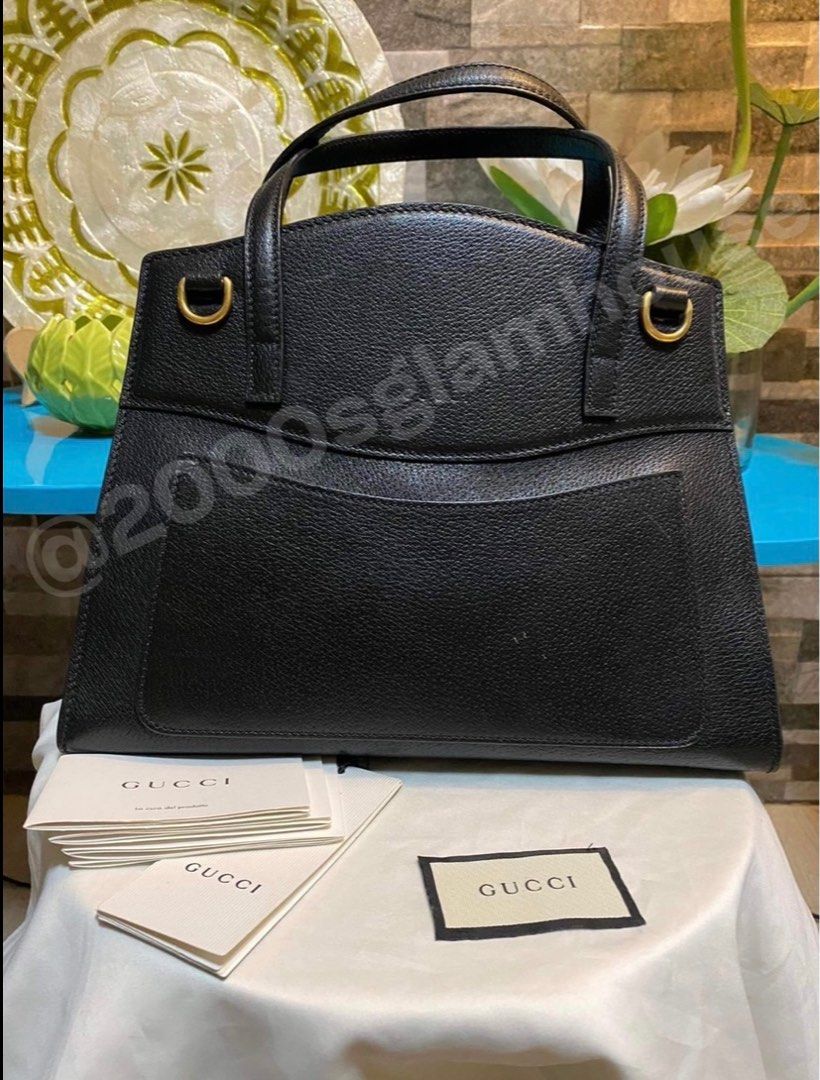 Gucci black bag with butterflies top