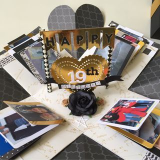 Happy 19 birthday interactive handmade box card
