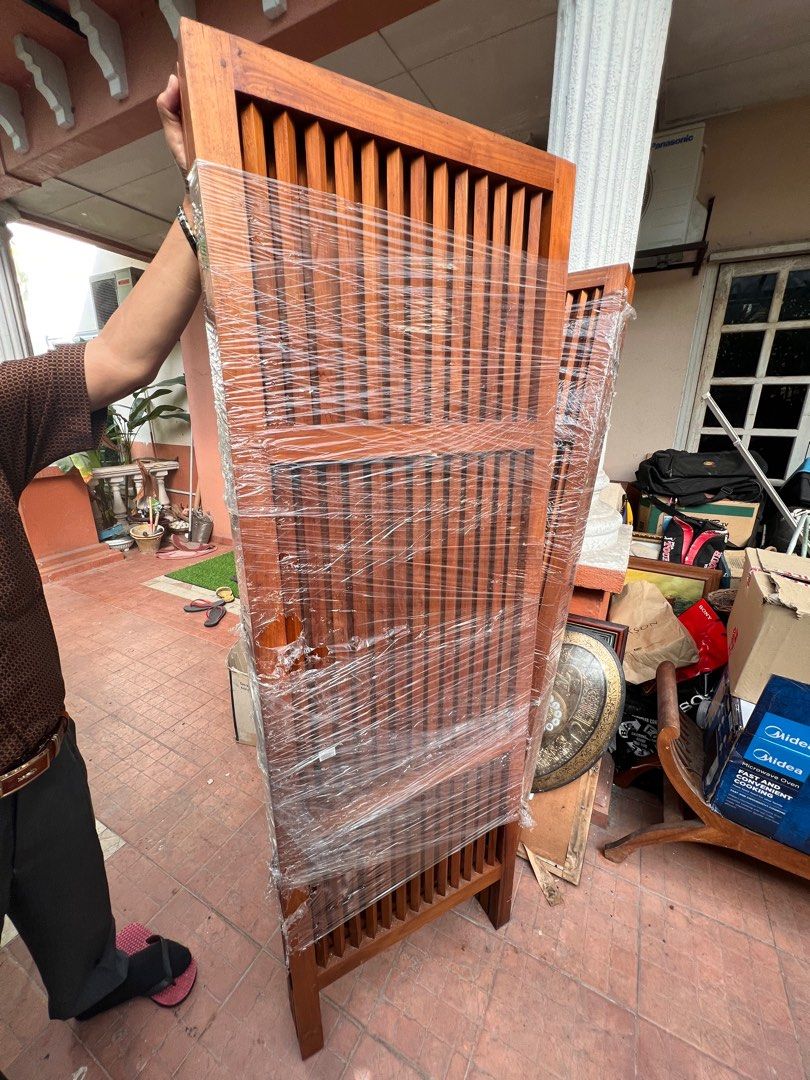 Heavy wooden teak jati contemporary solid wood divider, Furniture & Home Living, Furniture