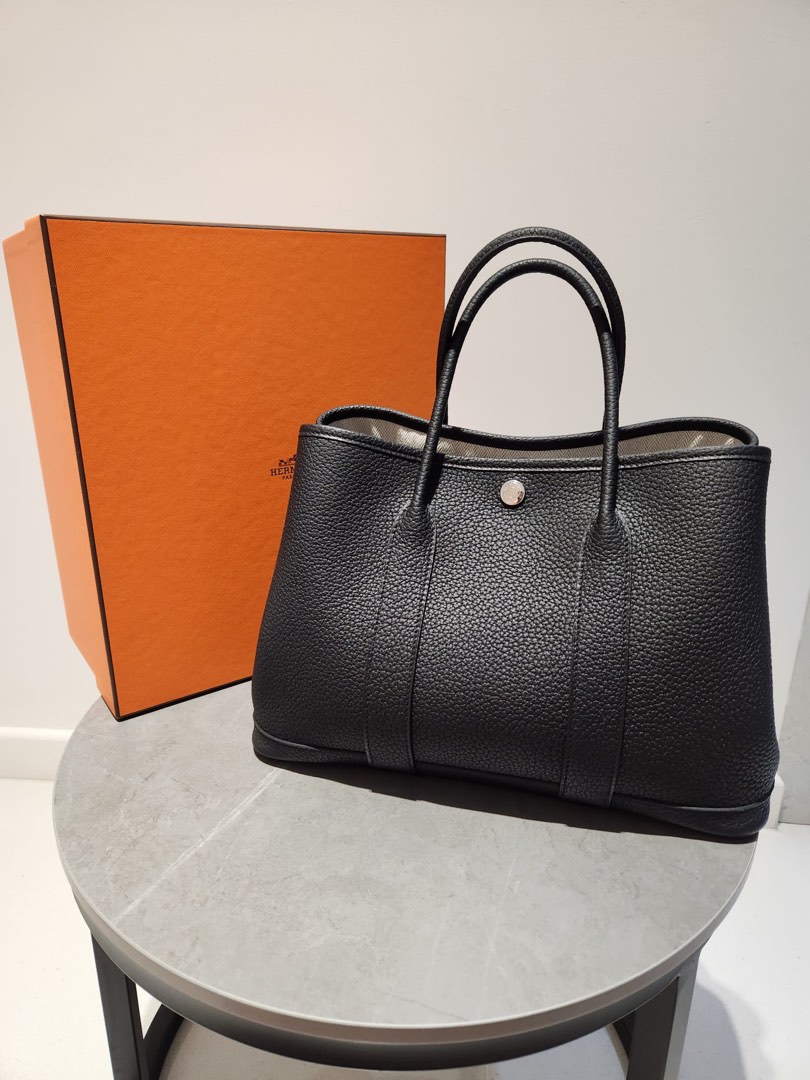 Hermes Garden Party 30 Negonda Calfskin Etoupe 2022