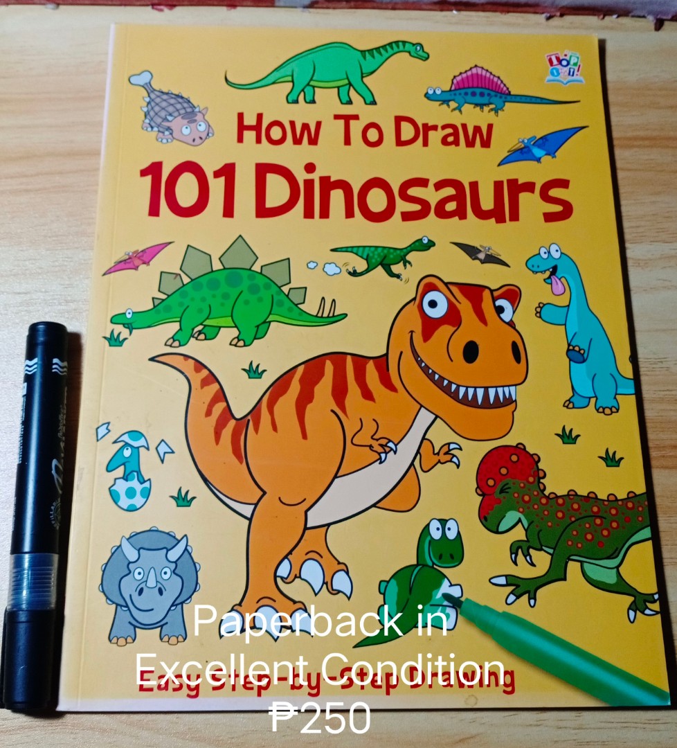 How to Draw 101 Dinosaurs Easy Step by Step Drawing, Hobbies & Toys ...