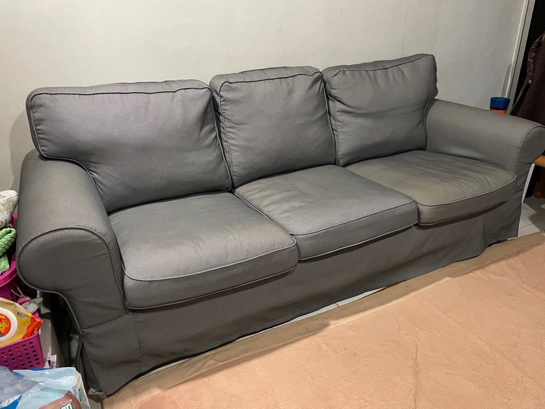 IKEA 3 Seater Sofa EKTORP (Light Grey), Furniture & Home Living