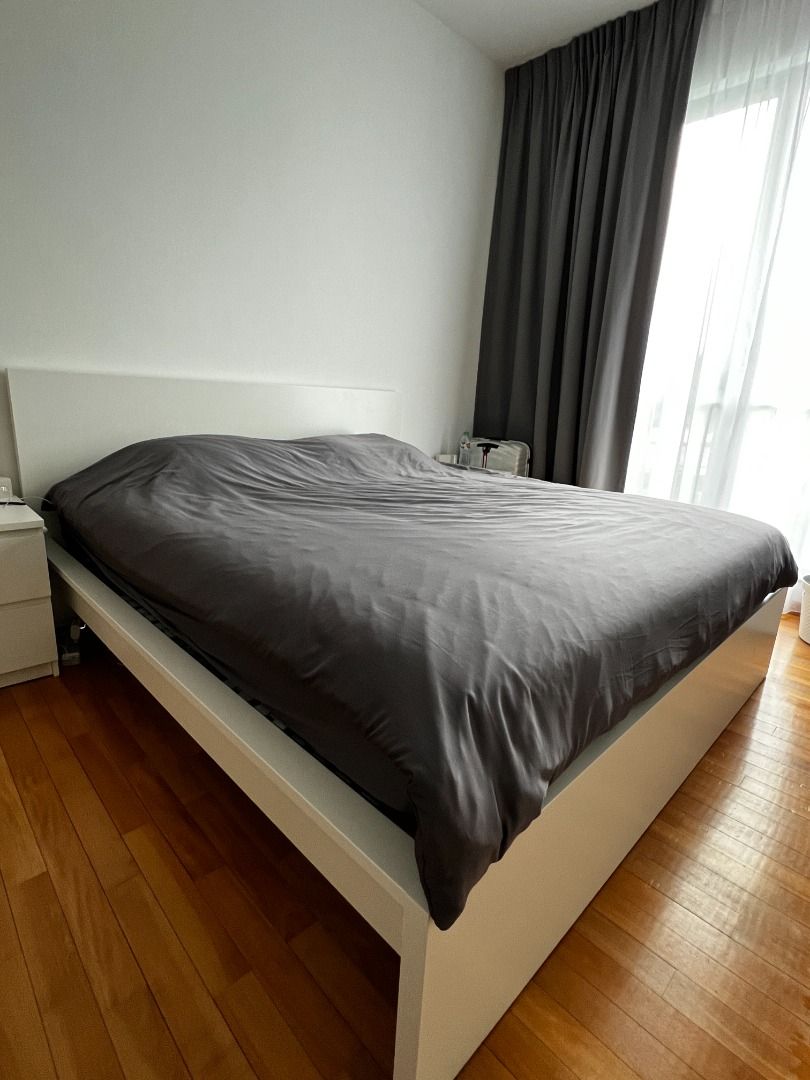 Ikea Malm King Size Bed Frame and Mattress, Furniture & Home Living