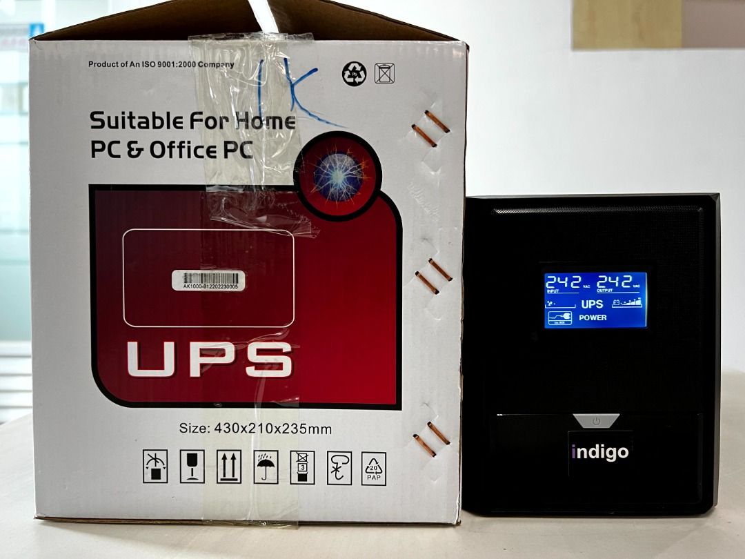 Indigo 1kVA Line interactive UPS-AK LCD series, Computers & Tech, Parts ...