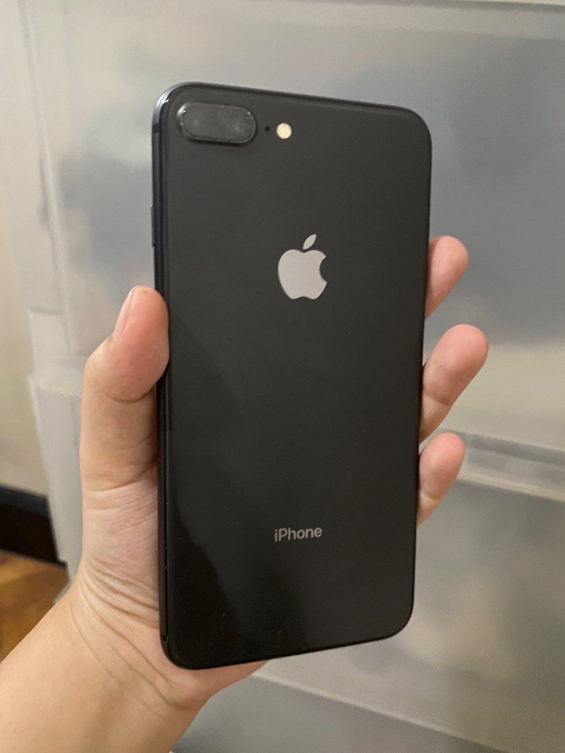 iphone 8 plus (64GB) (Category: iPhone 8 Series) located in Pasig City. Submitted by cyeli (Listing ID 1195897564, Image 2). Description: issues: small scratch on screen battery health 78% small oil/rainbow spot only visible when starting the phone up (because of the black screen), otherwise not really visible when using the phone rfs: decluttering still in great condition.