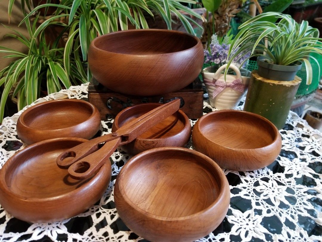 Japan Quality Teak wood Salad bowl 7pcs