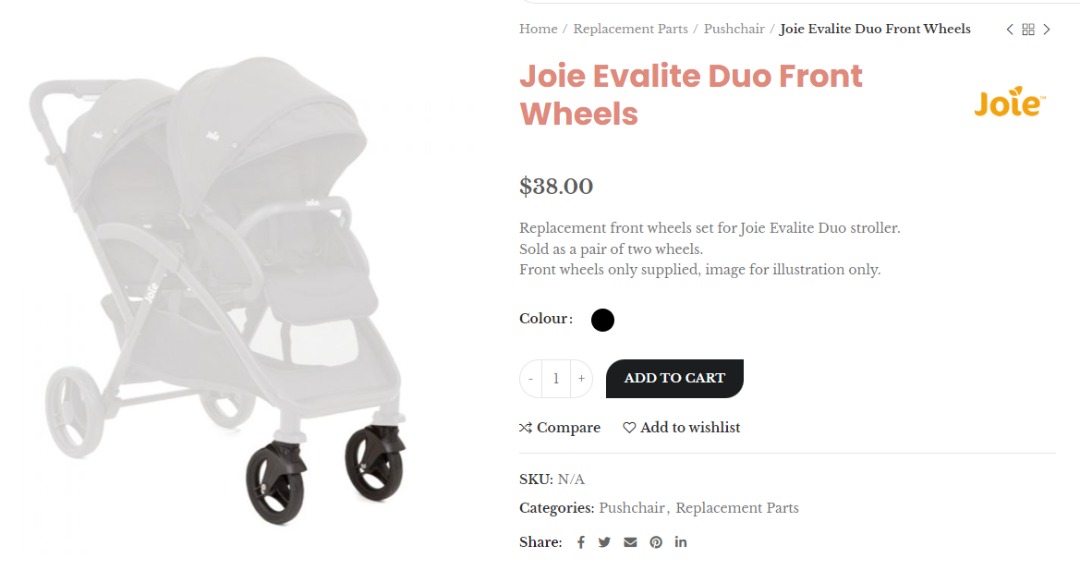 Joie Evalite Duo Front Wheels Babies Kids Going Out Strollers