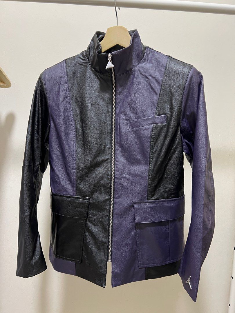 Purple faux leather jacket top