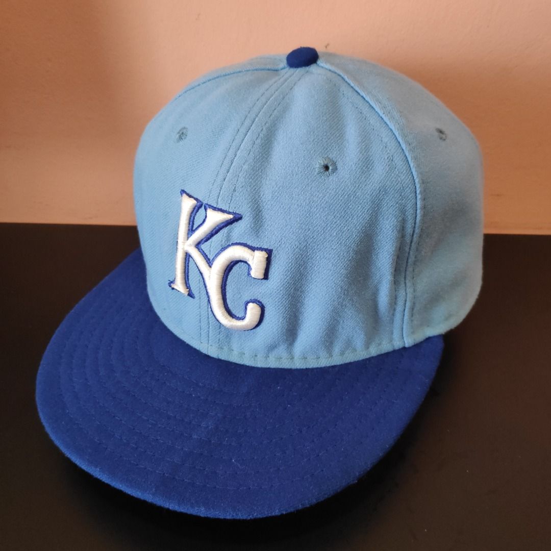 New Era, Accessories, Mens New Era Kansas City Royals Smallmedium Fitted Hat  Black Baby Blue