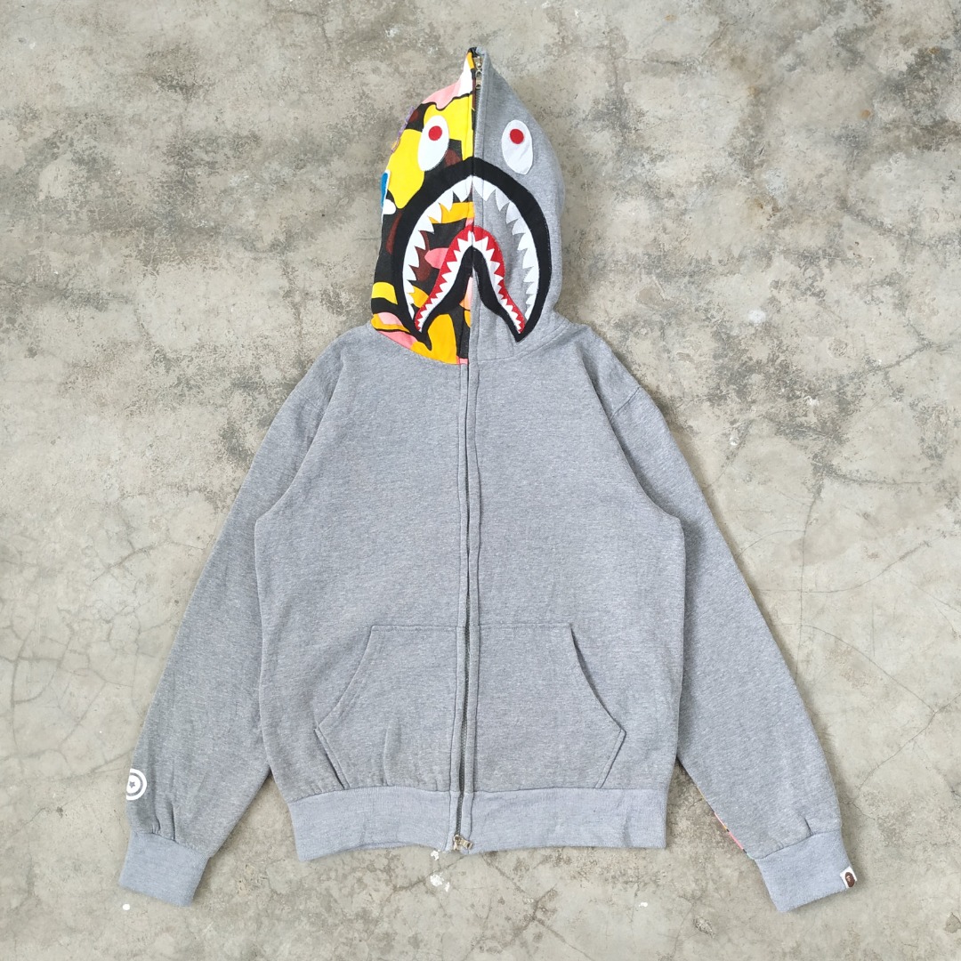 L BAPE SHARK ZIP UP SWEATER HOODIE HYPEBEAST A BATHING APE Men s