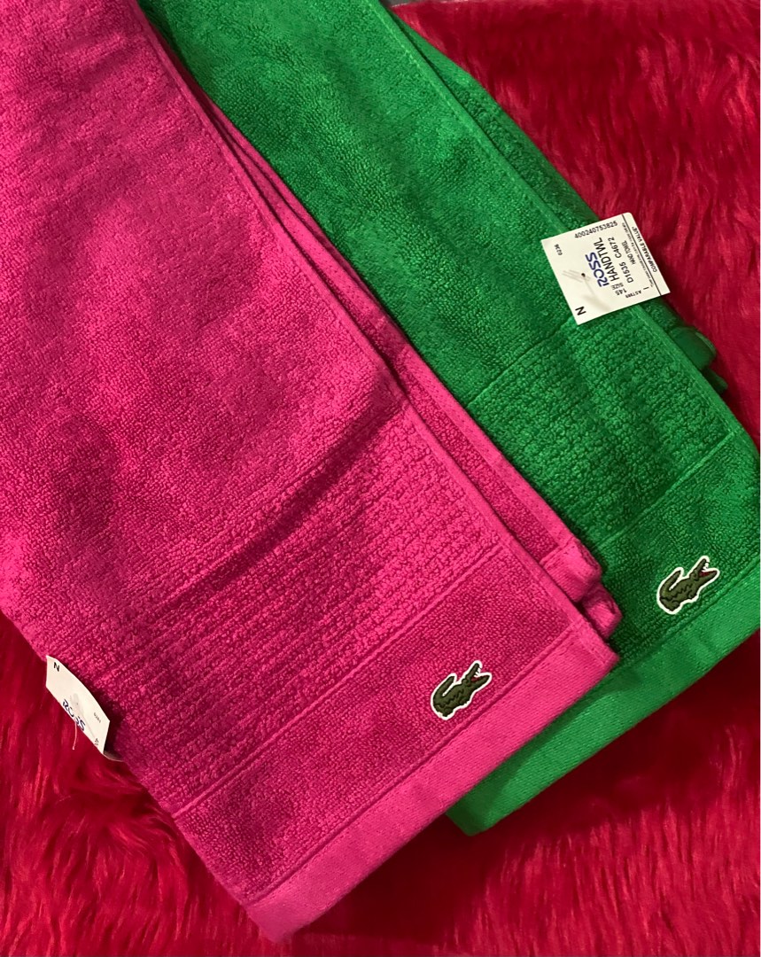 Lacoste handtowels, Furniture & Home Living, Bedding & Towels on Carousell