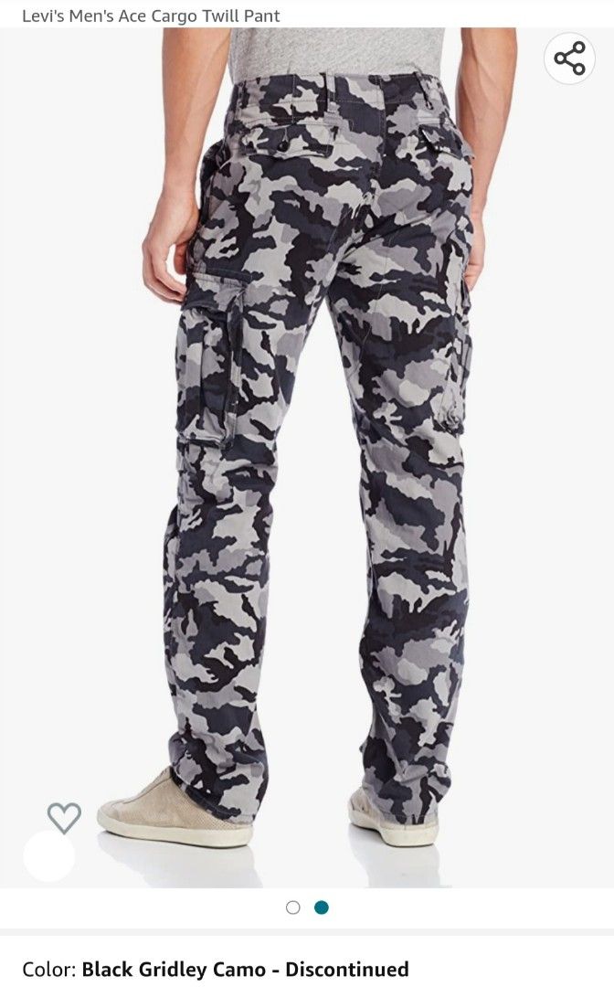 Levi's- Ace Cargo Twill Pants Gridley Camo, Men's Fashion, Bottoms, Trousers  on Carousell