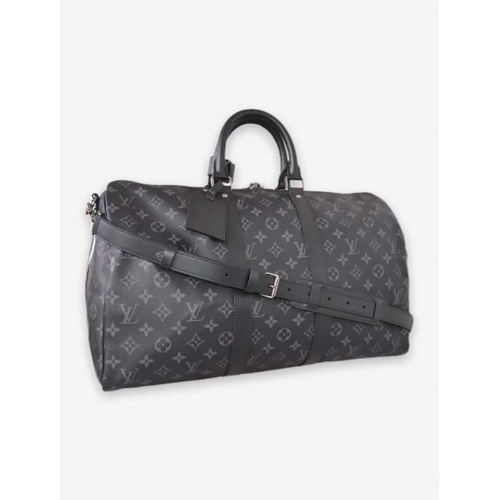 Keepall leather 48h bag Louis Vuitton Grey in Leather - 37899826