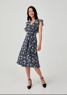 Love Bonito Navy Blue Floral Dress (S Size)