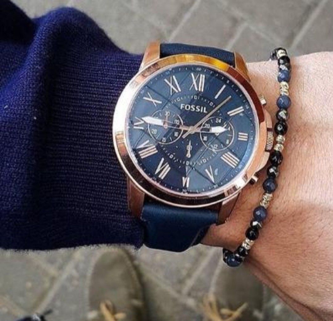 Amazon.com: Grant Chronograph Navy Leather Watch : Clothing, Shoes & Jewelry