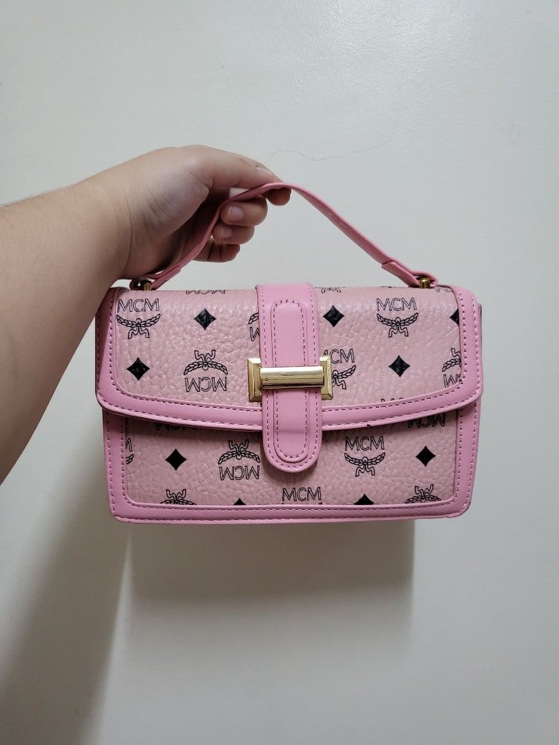 Mcm pink sling bag online