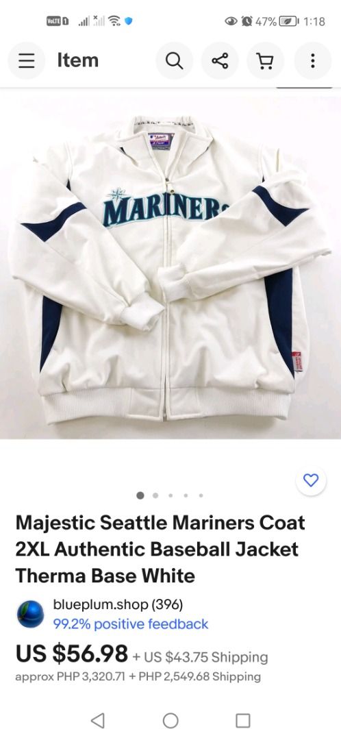 Majestic Seattle Mariners Baseball Jacket Therma Base, Men's