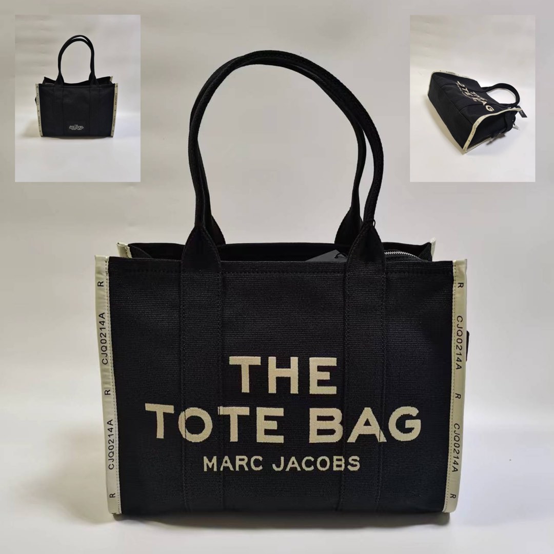 MARC JACOBS The Jacquard Large Tote Bag M0017048 Black, Women's Fashion ...