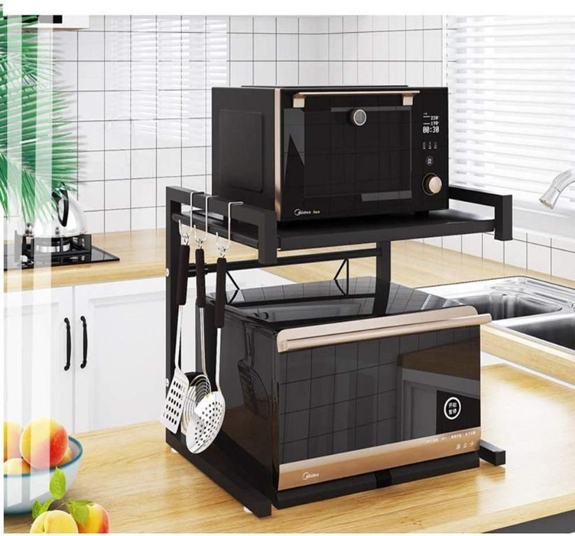 Metal Microwave Oven Rack Toaster Stand Shelf Expandable ...