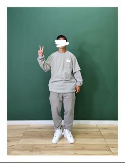 neighborhood x russell 聯名系列 運動褲 灰色運動褲 休閒復古 寬鬆束口褲 美式街頭