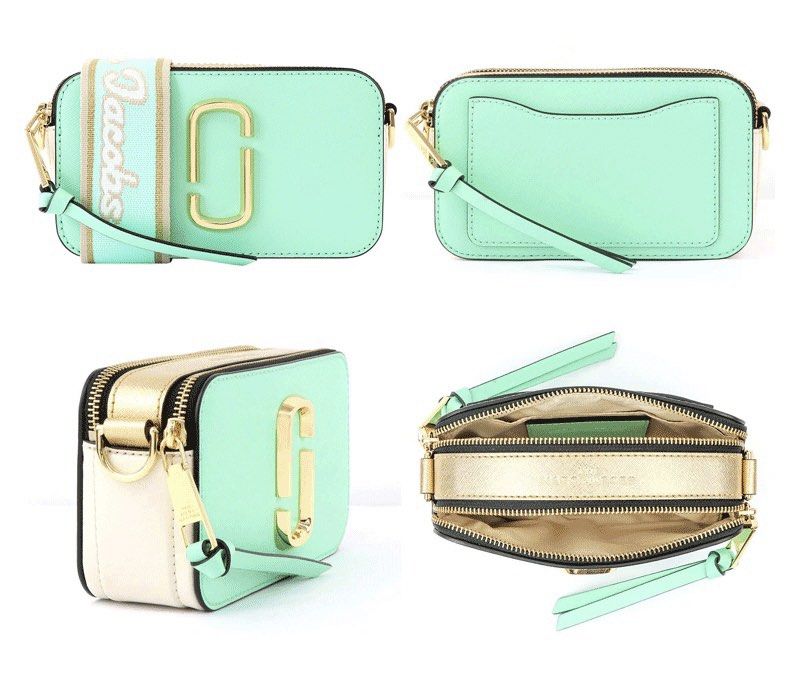 Marc Jacobs Green Snapshot Small Camera Bag Mint Multi