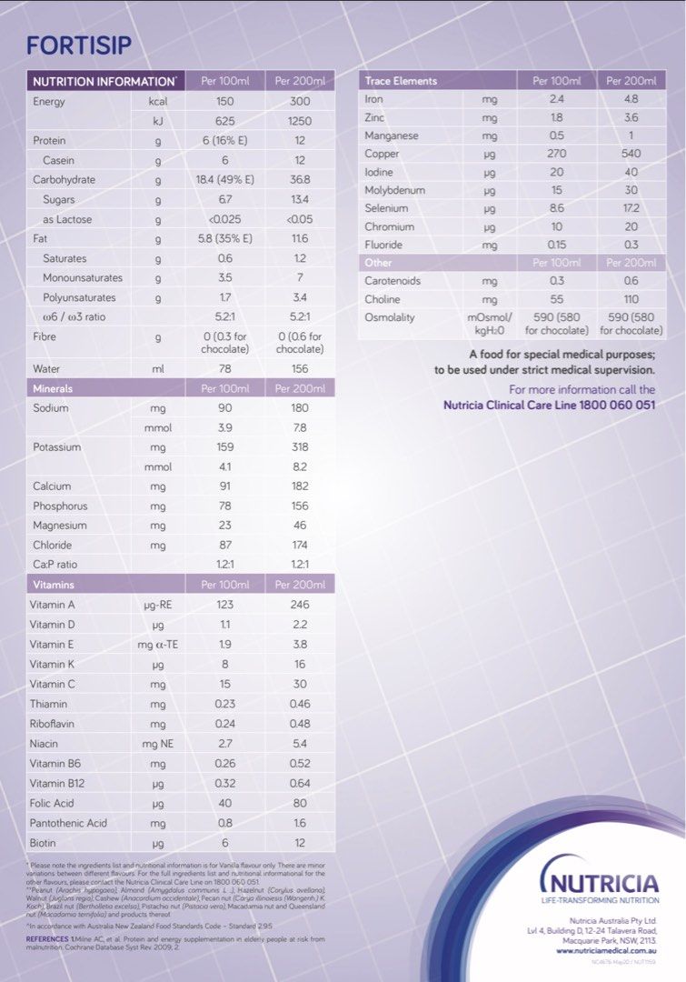 NUTRICIA FORTISIP 200 ML 48 BOTTLES UNOPENED FRESHLY EXPIRATION