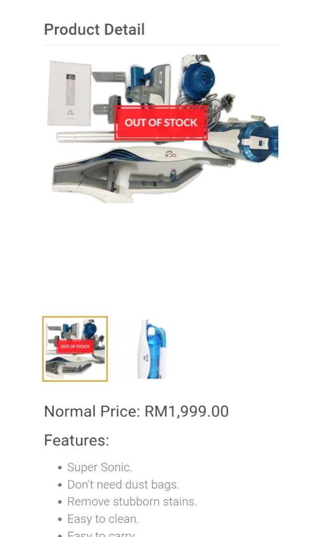 Oca upright vacuum cleaner, TV & Home Appliances, Vacuum Cleaner