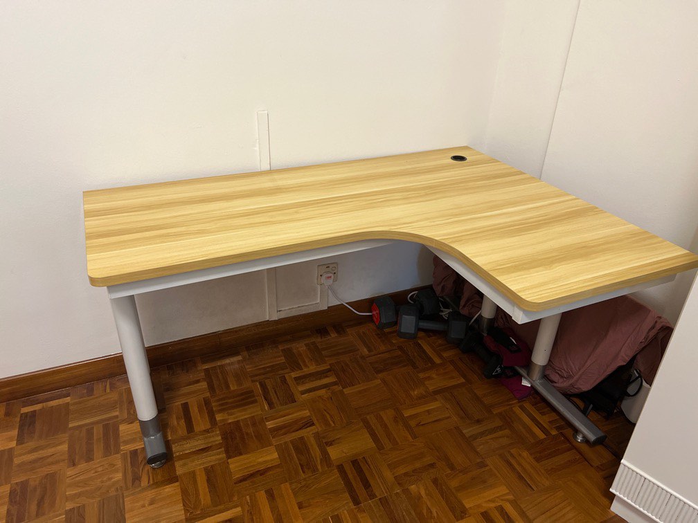 Office table L shaped, Furniture & Home Living, Furniture, Tables