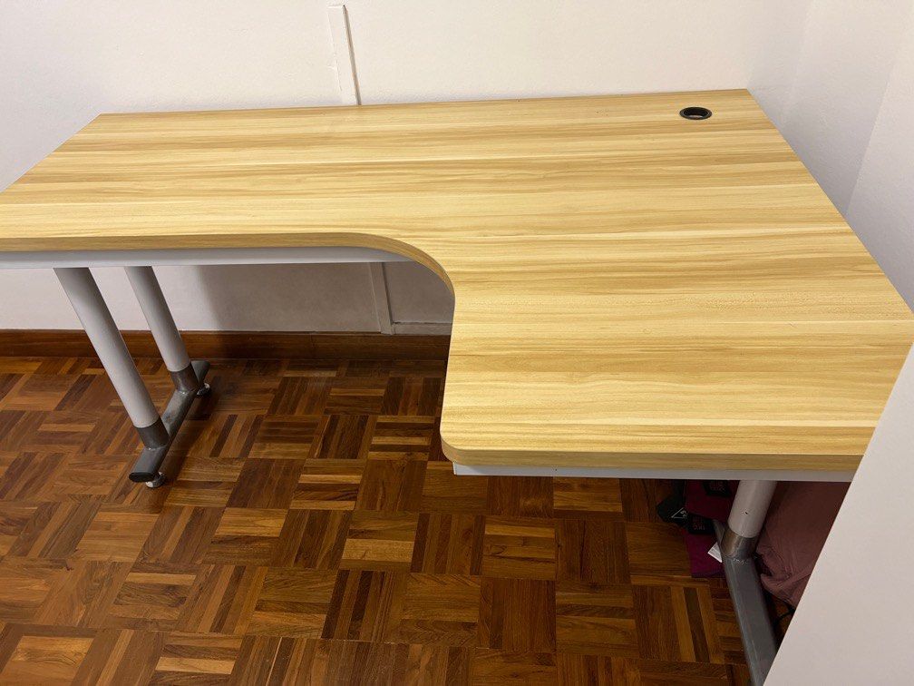 Office table L shaped, Furniture & Home Living, Furniture, Tables