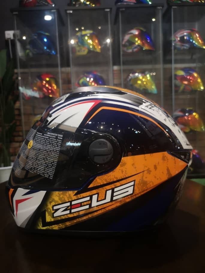 Original Zeus Helmet ZS 811 Blue Orange Health Nutrition