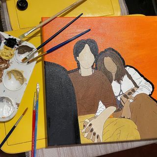 PAINTING COMMISSION || Faceless abstract painting on canvas