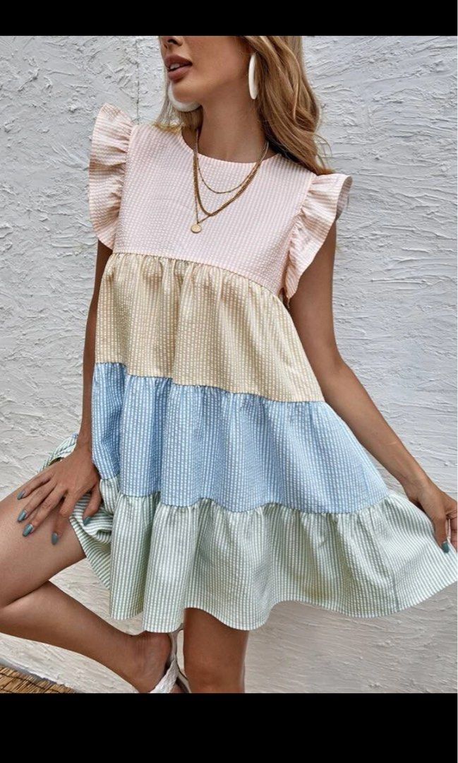 Pastel Floral Babydoll Dress main image 1