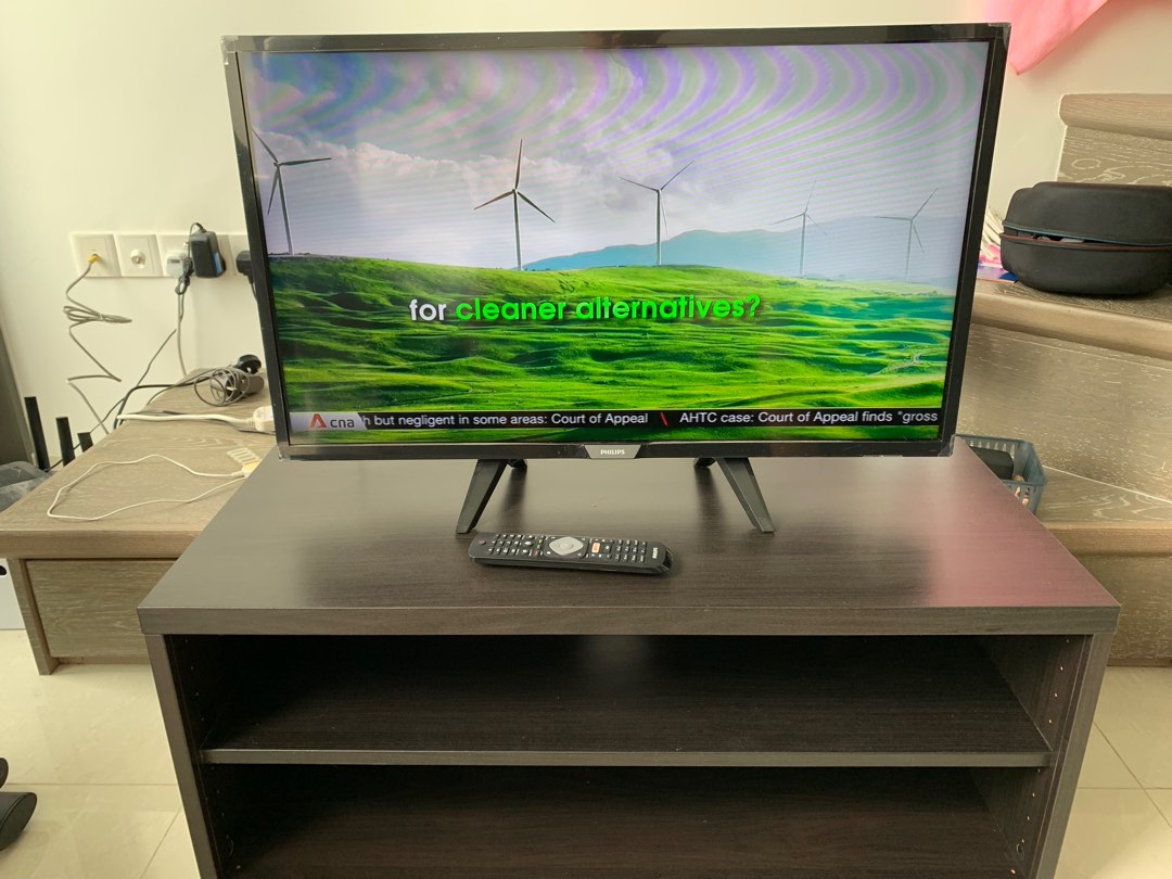 Phillip 32 inch + ikea tv cabinet, Furniture & Home Living, Furniture ...