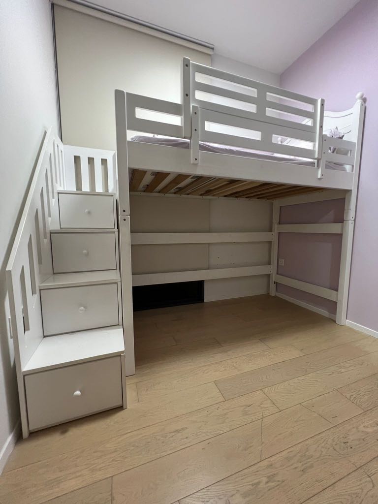 Piccolo House High loft bed with stairs, Furniture & Home Living