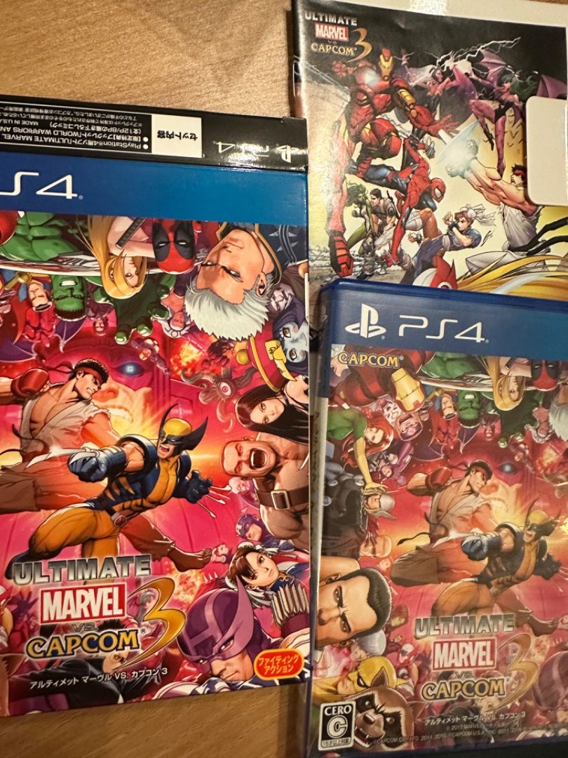 PS4 日版ULTIMATE MARVEL VS. CAPCOM 3 紙套+ 漫畫, 電子遊戲, 電子