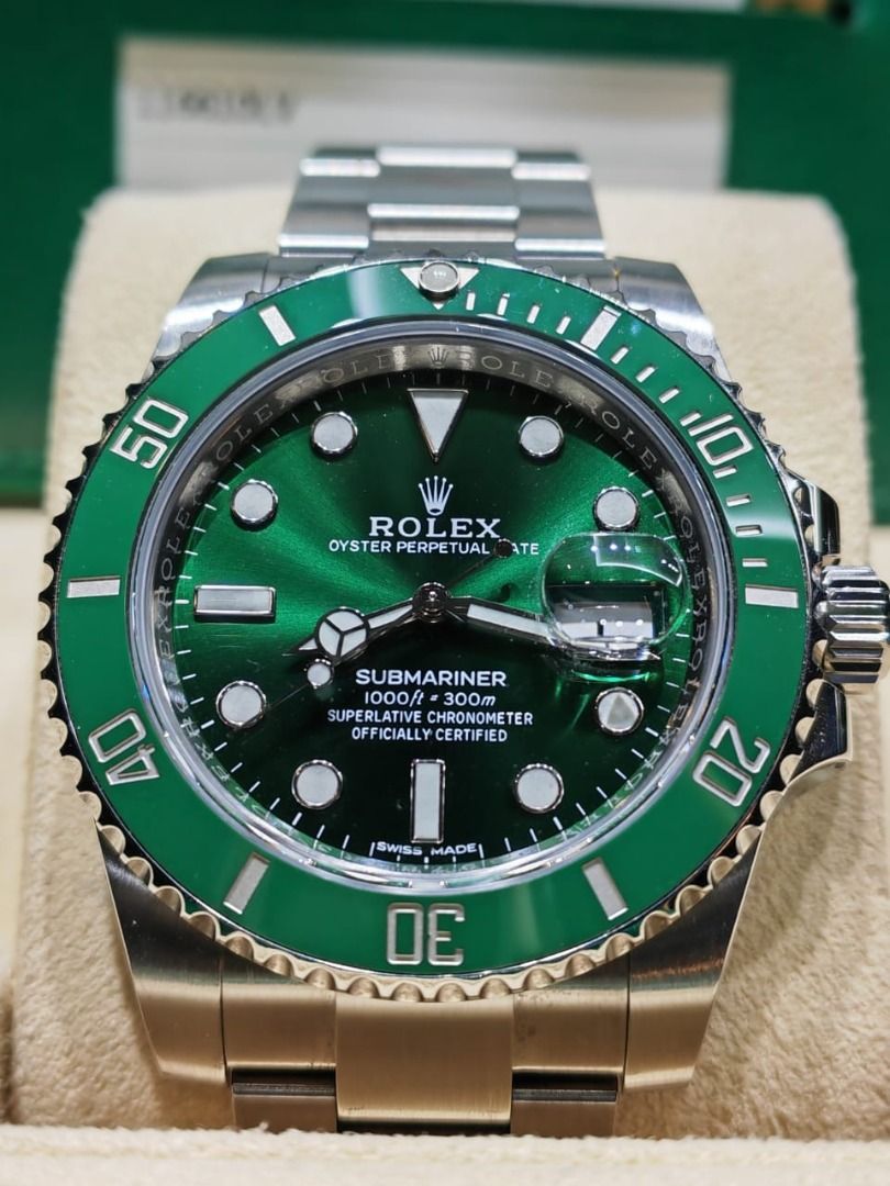 Rolex Submariner Green Hulk 40mm 2018, Luxury, Watches on Carousell