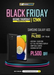 SAMSUNG GALAXY A03 and a03s 1,500 OFF