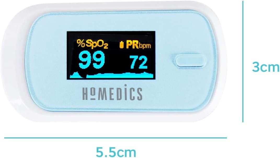 T350 HoMedics Fingertip Pulse Oximeter Measures Oxygen Saturation