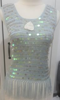 Tank top beads blue silver