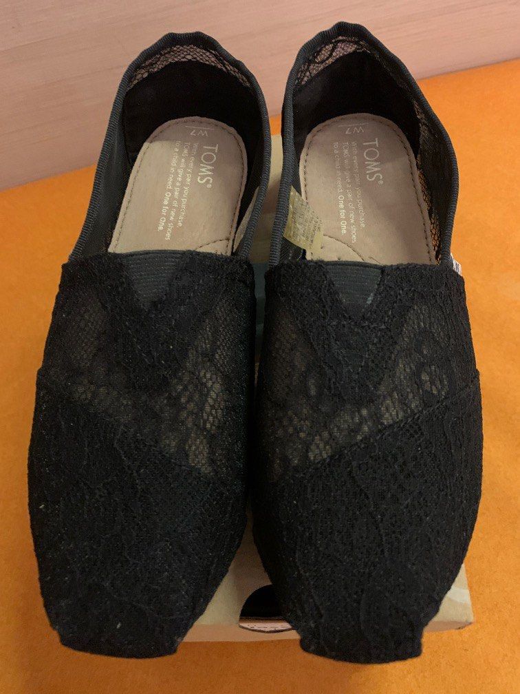 Toms Woman Classic Black Lace Women s Fashion Footwear Flats on