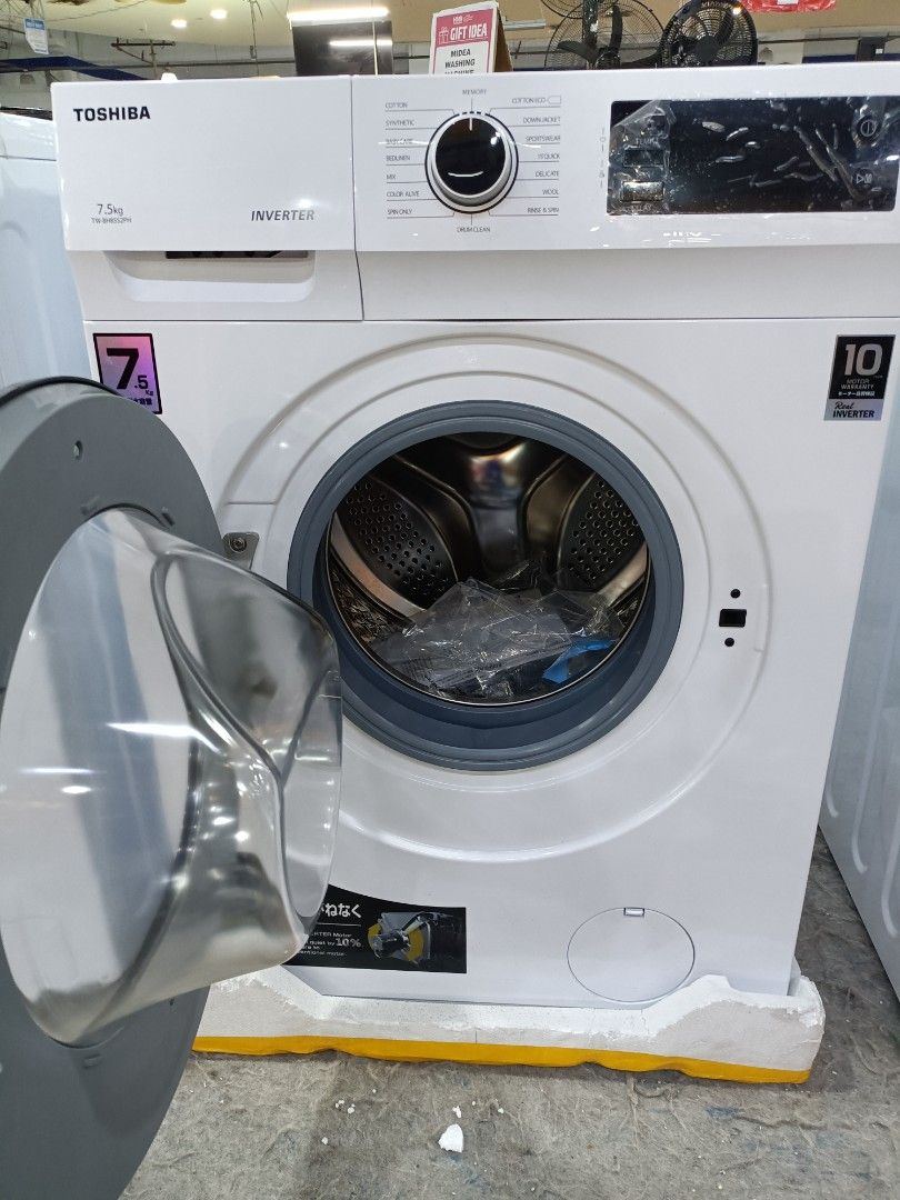 toshiba front load washing machine inverter 7.5kg twbh85s2ph, TV