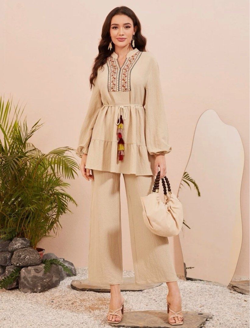 Bohemian blouse and pants hotsell